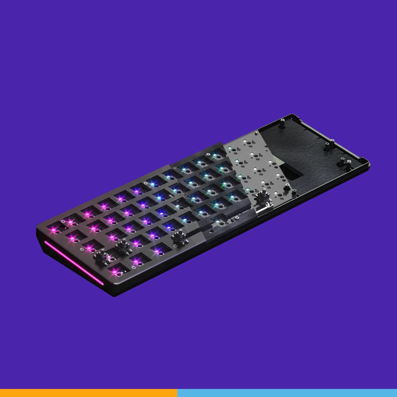 Exposed insides of a GMMK 2 keyboard